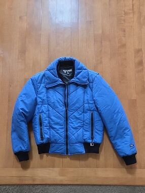 Men's FERA Insulated Quilted Bomber SKI Skiing Jacket- Size MED 40 Royal Blue